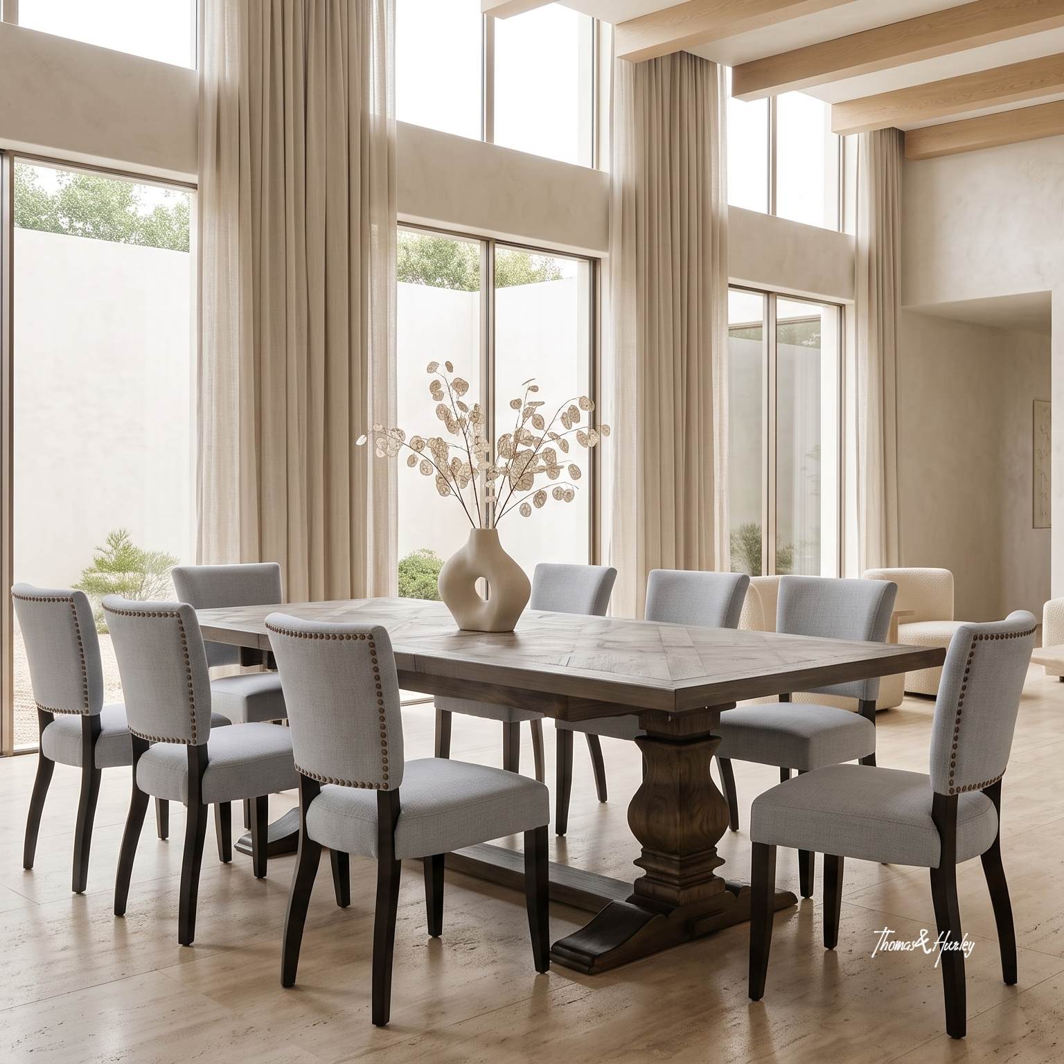 Darcy Extendable Oak Dining Table in Contemporary Dining Room